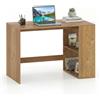 GIANTEX Scrivania per Computer, Scrivania da Ufficio Salvaspazio con Libreria a 2 Ripiani e Ampio Piano, Tavolo per PC in Legno per Studio, Soggiorno e Camera da Letto, 112 x 60 x 75 cm (Naturale)