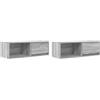 Mhdvray Set di 2 mobili per TV sospesi, grigio Sonoma, da parete, in legno, per soggiorno, 80 x 31 x 25,5 cm, con cassetto e scomparto