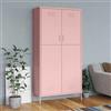 Zentexion Armadio rosa 90 x 50 x 180 cm in acciaio con 4 scomparti regolabili, asta appendiabiti, fessure di ventilazione, salvaspazio, stabile, moderno, ideale per camera da letto, corridoio