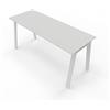 Tickoffice Scrivania in melaminico con struttura in acciaio per ufficio, casa, attività, design moderno (160x60x75H, Bianco Opaco)