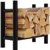 CLP Scaffale per Legna da ardere Medya I Robusto scaffale per Legna da ardere in Metallo Nero I Disponibile in 5 Dimensioni, Dimensione:30x60x60 cm, Forma:Rotondo