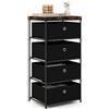 COSTWAY Cassettiera in Tessuto, Mobile con 4 Cassetti e Struttura Robusta in Metallo, Mobiletto Salvaspazio per Camera da Letto, Corridoio, Ingresso e Armadio, 42 x 33,5 x 84,5 cm (Nero)