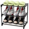 Aevorine Scarpiera a 3 Livelli, Impilabile Scaffale Portascarpe in Metallo, Scarpiera Salvaspazio per 6 Paia di Scarpe, Organizer Scarpe Ripiano per Soggiorno, Corridoio, Camera da Letto (Nero)