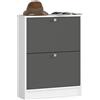 AKORD Scarpiera | Mobile porta scarpe con 2 cassetti | Organizzazione salvaspazio | Design elegante | B60 x H80 x T20 cm | Farbe: Bianco/Grigio grafite