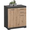 AVANTI TRENDSTORE - Pagno - Cassettiera a 2 ante battenti, 2 ripiani interni e 2 cassetti, realizzato in legno laminato. Disponibile in 2 colori diversi. Dimensioni LAP ca. 80x90x50 cm