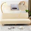 WWQQKJ Copridivano Senza Braccioli 2 3 Posti Elasticizzato Jacquard Impermeabile Antimacchia Fodera per Divano Letto Antiscivolo Lavabile Pieghevole Clic Clac Copri Divano(Beige,160-190cm)