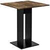 [en.casa] Tavolo con Piano Quadrato da Cucina Tavolo a Colonna da Bar per Sala da Pranzo Monolocale Angolo Cottura 65 x 65 x 78 cm - Effetto Noce/Nero