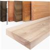 LAMO Manufaktur Mensola sospesa in legno con fissaggio invisibile | Mensola 120 cm per soggiorno, ufficio | Colore: grezzo, Bordo: diritto | Legno massello, design moderno, effetto sospeso