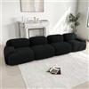 Kuczn Divano modulare angolare in corduroy, divano senza ossa, divano con funzione letto, in schiuma ad alta densità 32D, design seduta profonda, fondo antiscivolo, per soggiorno e camera da letto