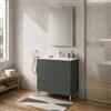 Inbagno Mobile da bagno a terra 80 cm Verde, 3 cassetti con piedini e lavabo Tierra