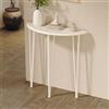SEIFE Tavolo consolle a mezzaluna, tavolo decorativo semicircolare per divano, tavolino stretto per soggiorno, per corridoio, ingresso(White,60CM/23.6in)
