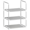 WOLTU Scarpiera, Porta Scarpe a 3 Livelli, Scaffale Stretto per Corridoio/Soggiorno/Corridoio, Struttura in Metallo, Ripiani Compatti e Rimovibili, 41x28x55cm, Grigio