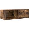 Mhdvray Mobile TV basso da parete in legno di rovere affumicato, 80 x 31 x 25,5 cm, con 1 cassetto e scomparto aperto, per soggiorno