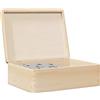 Generico Scatola in Legno con Coperchio 40x30x13 cm Legno Massello Pino,Contenitori per Oggetti Domestici
