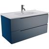 Parama Mobile Bagno Sospeso 90 cm 2 Cassetti Blu Zaffiro Opaco Con Lavabo Mod. Ardenne