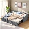 Poeahu Divano letto matrimoniale allungabile 90/180 x 200 cm, letto da giorno con rete a listelli, divano letto imbottito, multiuso, convertibile, estensibile, pieghevole, tessuto vellutato, grigio, senza
