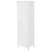 ML DESIGN modern living ML-Design Schedario Alto 38x38x137,5 cm Bianco Acciaio Mobile da Ufficio a 4 Gambe Armadio per Archiviazione in Metallo a un'Anta, 3 Scomparti Interni Comodino Mobiletto Portadocumenti Armadietto