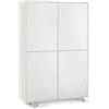 Sarmog Mobile Soggiorno 4 Ante, Armadietto Salvaspazio, Madia Moderna, Apertura Push-Pull, Made in Italy, Kit 41x108x161 cm (Ossido Bianco/Ossido Bianco)