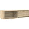 Mhdvray Mobile TV sospeso, in rovere Sonoma, 100 x 31 x 25,5 cm, in legno, montaggio a parete, con cassetto e scomparto, salvaspazio, per soggiorno