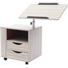 Estabeter Comodino bianco con ruote Tavolo di sollevamento multifunzione regolabile in altezza Comodino girevole Comodino rimovibile con cassetto tavolo per soggiorno camera da letto