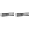 Mhdvray Set di 2 mobili TV grigio cemento, 100 x 31 x 25,5 cm, in legno, da appendere alla parete, per soggiorno, moderno, con cassetto e scomparto per TV