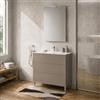 Inbagno Mobile bagno a terra 100 cm Tortora, 3 cassetti con piedini e lavabo Tierra
