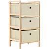 Lumanois Scaffali con 3 Cesti in Tessuto 2 pz in Legno di Cedro Beige,Mobili,Armadietti e portaoggetti,Armadietti e stipi,3.62kg-276231
