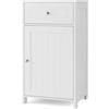COSTWAY Armadio da Bagno con Ante e Cassetto 43 x 34 x 77cm, Mobile Bagno con Mensola Regolabile e Dispositivo Anti-ribaltamento, Armadietto Elegante per Ufficio, Soggiorno e Camera da Letto (Bianco)