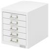 ML DESIGN modern living ML-Design Armadio per Archiviazione con 5 Cassetti 28x38x33 cm Bianco Cassettiera in Metallo per DIN A4 Schedario per Ufficio con Portaetichette Armadietto in Acciaio Portautensili Portaoggetti