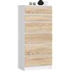 AKORD Cassettiera K60 con 6 Cassetti | Credenza Alta | Moderna Mobiletto per Soggiorno Sala da Pranzo Camera da Letto Corridoio Bagno | Armadio Cameretta | 60x130x40 cm, 43kg | Bianco/Rovere Sonoma