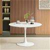 buybyroom Tavolo Moderno Scandinavo, Tavolo Rotondo da Pranzo, Tavolo da Lavoro per Cucina, Sala da Pranzo, Soggiorno e Ufficio, per 4-6 Persone, Ø 120 cm, Bianco