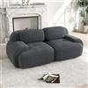 Kuczn Divano modulare angolare in corduroy, divano Boneless, divano con funzione letto, in 32D schiuma ad alta densità, design profondo, base antiscivolo, per soggiorno e camera da letto, grigio
