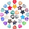 YOYEAH 30 pz Pietre preziose per Bambini Pietre Fortunate Set, Cristalli curativi Cuore e Forma di Stella per la Meditazione Decorazione e Regalo