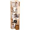 MumaHome Libreria ad Angolo in Legno Massello con 6 Ripiani