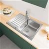 evineo m40 lavello da cucina, EV2011, m40 acciaio inox satinato lucido [Lavelli da Cucina > per Base Sottolavello a partire da 45 cm]
