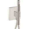 AXOR Starck Organic set doccia con presa d'acqua e supporto, 2 tipi di getto, 12626800, Starck Organic acciaio inox spazzolato [Rubinetteria Bagno > Set Doccia]