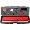 Xenmekrx Set Lame Rasatura Inox, 15-100cm, Asta 120cm, Custodia Pratica per Lavori Intonaco, Lisciare Muri e Soffitti, Ristrutturazione Interni, Attrezzatura Professionista(Red)