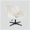 MEUBLE COSY Sedia da Ufficio Girevole Regolabile in Altezza, Poltrona da Scrivania Seduta in Velluto a Coste, Senza Ruote, Beige