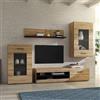 Forte Möbel Forte SEIKOLA - Parete con 3 ante, in legno di quercia artisan/nero, 238,2 x 168,4 x 41,1 cm (L x A x P)