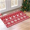 Garvee Zerbino, Tappeto Ingresso Lavabile Antiscivolo per Interno e Esterno, Casa, Cucina, Portale, Ideale per Natale, Casa Rustica, Fattoria, 50x80cm, Rosso