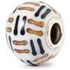 Trollbeads Charm in vetro con linee ritmiche, realizzato a mano, per braccialetti e collane
