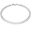 STERLL Braccialetto Da Uomo In Argento 925 Con Design A Maglia Curb E Chiusura A Moschettone