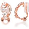 PHNIBIRD Orecchini Oro Rosa Ipoallergenici con Zirconia Cubica Orecchini a Clip Donna senza Buco Confortevole e Indolore Gioielli Donna Raffinato e Elegante Regalo Compleanno Moglie