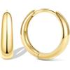 Bestyle Orecchini Cerchio Argento 925 Donna Oro/Argento Anallergici Chunky | Piccoli Orecchini Cerchio Oro Placcato 14K alla Moda Leggeri, Larghezza 8/10/12/14/16/18/20 mm, Regalo per Ragazze Mamma