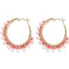 MAJALE _ Orecchini a cerchio da donna con strass color corallo e rosso, in acciaio inox ipoallergenico, resistenti all'acqua, orecchini estivi eleganti e affascinanti, 20 mm, Acciaio inossidabile