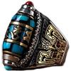 DXWXY Anello rotante in argento Sterling S925 per donna/uomo, anello tibetano buddista con preghiera, intagliato Pixiu Lucky God Beast, anello Mantra Om per uomo/donna, agata rossa intarsiata + turchese,