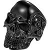 OIDEA Anello in acciaio inox nero per uomo, donna, teschio, diavolo, anello in acciaio inox, misura 57 (18,1) - 74 (23,6) e Acciaio inossidabile, 59 (18.8), colore: Nero , cod. O00160005-DE