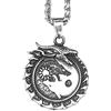 TQWSVUM Collana con Ciondolo Lupo Yin Yang Vichingo - Amuleto Ouroboros in Acciaio Inossidabile da Uomo Vintage Nordico - Gioielli Animali Pagani del Drago Celtico Nordico di Moda