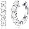 DOCHAIS Orecchini a Cerchio Moissanite Donna Uomo, Orecchini Argento 925 Ipoallergenici, Moissanite Colore D VVS1 Halo Brillante, Placcato Oro Bianco 14K, Gioielli Regalo