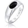 Kuzzoi Anello da uomo in argento 925 lucidato con smalto, 66, Smalto